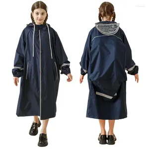 Raincoats Men's And Women's Full Body Poncho With Schoolbag Bit Long Student Raincoat Children's Plus Windbreaker Style