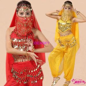 Teatro indossare la pancia egiziana orientale di Bollywood Saids Dress Sari Face copre Mask velo in costume tribale set di donne da danza della pancia