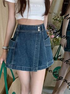 Skirts Y2k Skirt Denim Womens Summer Casual High Waist Slim Gothic Mini A Word Short