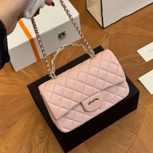 Best Selling Crossbody Bag New 85% Manufacturers Promotionthree Sheep Original Leather Cf Water Diamond Handle Mini Oil Wax All Steel Champagne Plating Thick Bag