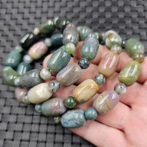 Strand Water Plants As Right Rain Agate Barrel Shaped Bead Bracelet Men And Women Same Style Chalcedony Wholesale