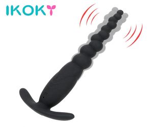 Ikoky Anal Beads Vibrator Butt Plug Adult Products Sex Toys for Men Male Male Anal Plug G Spot Prostate Massager Soft Silicone S11461496