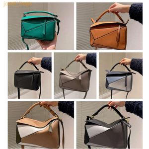 5A Tasarımcı Çanta Orijinal Deri Çanta Omuz Kovası Kadın Çantalar Bulmaca Debriyaj Tavaları Crossbody Geometri Kare Kontrast Renk Patchwork