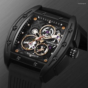 Wristwatches Automatic Mechanical Man Watch Hollow Out Waterproof Fashion Business Men's Reloj Masculino