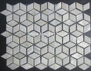 Rhombus Shell Mosaic Tiles4224Naural Pure White Mother of Pearl Tiles Kitchen Backsplash Badrum Vägg golv78033551749525