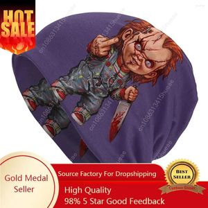 Baskar The Killer Doll Chucky Bonnet Femme Hippie Sticked Skullies Beanies Cap Winter Warm Child's Play Horror Movie Slouchy Beanie Hat