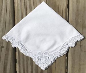 12 PCS handkerchief White soft 100 cotton Wedding Handkerchief Elegant Embroidered crochet lace For6909638