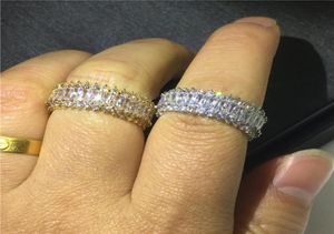 Классическое обещание кольцо белого золота Diamond Cz Conem Engagement Warding Warding Band Rings for Women Men Party Jewelry Gift4633146