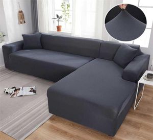 Szara kolorowa sofa pokrywa elastyczna sofa do salonu na kanapę Copridivano Covers przekrojowy narożnik lshape sofa Cover 2118570348