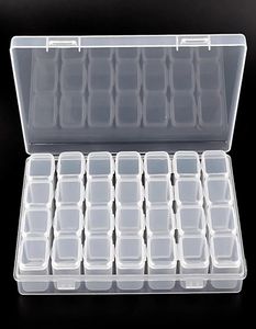 28 Slots Transparent Plastic Nail Art Storage Box Display Hülle Organizer Halter für Strassperlen Kosmetische Schmuckdekoration 5861108