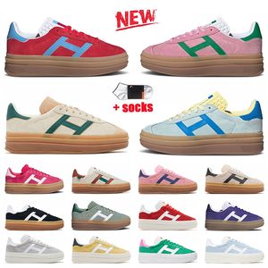 Gazelle Bold Женская обувь Cream Collegiate Green Pink Gum Solar Orange White Black Suede Leather Gazelles Platform Sneakers Plate-forme Trainers