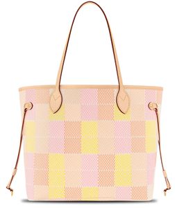 Fashion Totes Bag Classic Women's Bag Colorful Checkerboard Mönster Design utomhus shopping axelväska med seriekod