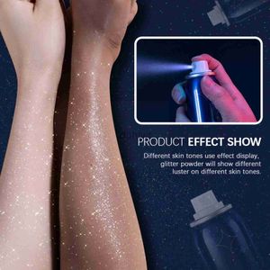 Body Glitter Hair Body Glitter Spray Long Lasting Nightclub Party Starry Glitter Spray Stage Highlighter Sparkly Face Body Make Glow Shi d240503