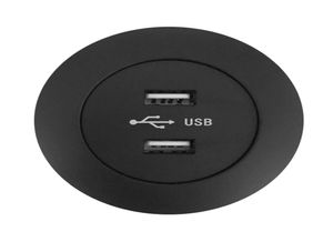 Accessori per mobili divano tavola laterale Ingresso caricabatterie 5V2A DC5521 Connettore 5521 Terminale femmina rotondo rotondo Black Black Dual Double USB Char8994155