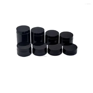 Storage Bottles Empty Bottle 24Pcs Black Pot Cosmetic Container Lid 50g 80g 100g 120g 150g 200g 250g Refillable Packing Portable Cream Jar