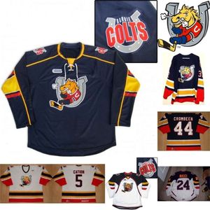 Kob Barrie Colts Jersey 2 Rocky Kaura 5 Cation 16 Cook 18 Rick Hwodeky 20 Adrian Carbonara 24 Fab Ricci 32 Smith 44 Crombeen Hockey Jerseys