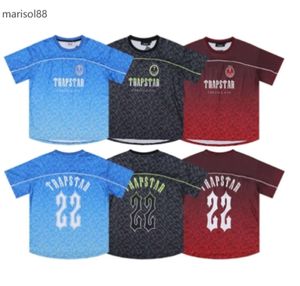 Camisetas masculinas TRAPSTAR MESH Jersey de futebol azul preto Red Men Sportswear T-shirt Designer Fashion Clothing 6666555