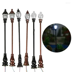 Decorative Figurines 1:87 Scale Model Mini Lamps Led Light Outdoor Decor Street Lgihts Simulated Miniature Yard Lights