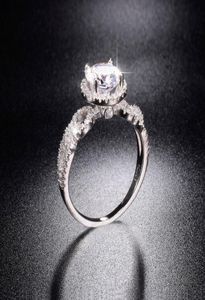 Stamped 10KT 8 Real Solid 100 925 Srebrne pierścionki ślubne Biżuteria dla kobiet Brand 2CT Symulowany diamentowy zaręczyn