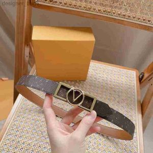 10A Mirror Quality Classic Designer Belt for Women rostfritt stål V Buckle Real Leather Mens Belt Retro Luxury Gold Plating Womens Belt 25mm Reversible Belt A022