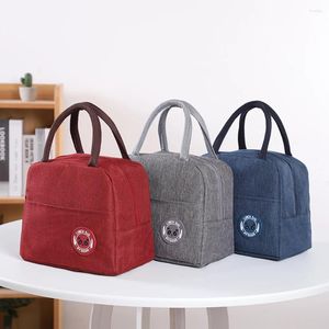 Storage Bags Waterproof Oxford Cloth Patch Lunch Bag Thermal Insulated Zipper Bento Case Tote