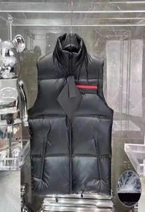 2022 Winter Mens Vests 따뜻한 스탠드 달러 오버 사이즈 복어 아래로 파카스 조끼 소매 범용 흰색 오리 다운 남성 아웃복 coats2277326