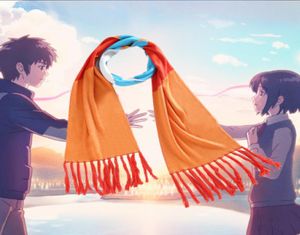 Halloween Giappone Anime Il tuo nome Tachibana Taki Miyamizu Mitsuha Accessori Cosplay Accessori morbidi PROPRITÀ SCARFA COLDA LUNGO CALDO LUNGO LUNGO DI RAGAMENTO 8850695