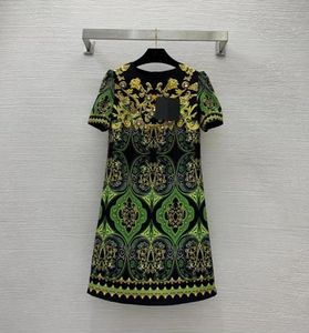 Milan Dress 2023 New Spring Summer O Neck Mort Sleeve Print Fashion Dresses Dresses Grand نفس الأسلوب فستان 0217-45379542