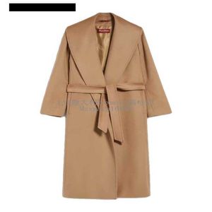 Maxmaras Womens Cashmere Coats 랩 코트 낙타 머리 울 23 Autumnwinter Counter Loriana