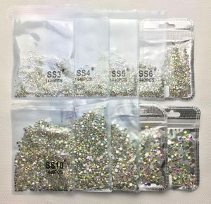 1440pcs SS3SS30 Crystal Rhinestone Nails Decoration Pärlor Transparent AB Flatback Glass 3D GEMS Smycken Manicure Tools Diy Access5898601