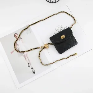 Cintos Bolsa de bola dourada Bolsa da cintura Francesa Francesa Pequena perfumada Cinturão de lingge Instagram Mini Crossbody Lightweight