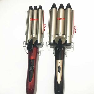 Hair Curlers Straighteners Voltage 110-240 - v South Korea cone head three great curlers artifact tube curling iron cake ceramic perm water ripple Y240504