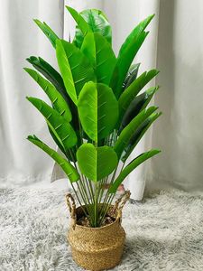 Kwiaty dekoracyjne 90 cm Stałe sztuczne podróżnice Palm Tree Greenarey Indoor/Outdoor Pantor na ślub miękki krajobraz inżynierii