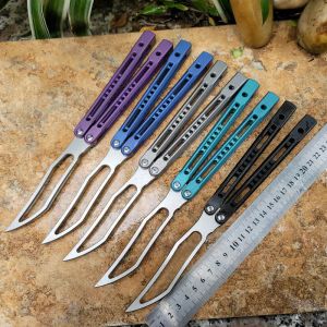 Theone Butterfly Trainer Knife Monarch JK King Channel Titanium Handle D2 Blade Busings System Jilt Free-Swinging EDC Knives