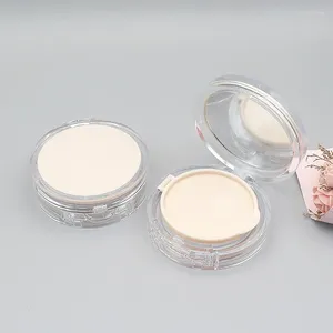 Storage Bottles 1Pc Round Stick Mirror Transparent Bottom Cover Skin Color Liner Portable Plastic Air Cushion Foundation Replacement Case