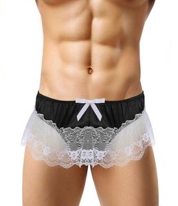 Women039s calcinha sexy masculino masculino Sissy G Strings Lace Briefs Bowknot Open bulew gstring thong cueca cueca lomen77778288