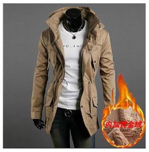 New In Style's Style Slim Long Cashmere Coat Warm Winter Coat Black M-XXL Frete grátis4544239