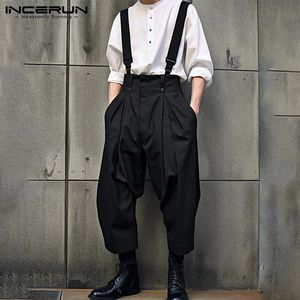 Incerun Men Plestuits Solid Color Looggers Straps Disual Rompers streetwear fashion fashure spants s5xl 240417