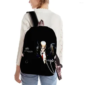 Backpack Fashion Hip Hop Bags da escola juvenil Unisex Hitman Travel Print 3D Oxford Waterproof Notebook Mochilas de ombro