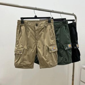 Shorts masculinos Retro com carga casual angustiada 2024 Algodão solto de calça da moda respirável na moda