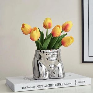 Vaser heminredning abstrakt man kroppsvas för torkad blomma estetik vardagsrum kontor skrivbord dekoration keramisk arrangemang ware