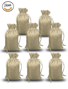 Natürliche Sackleinenbeutel Süßigkeit Geschenktüten Hochzeitsfeiern Bevorzugung Beutel Jute Hessian Drawschnell Sack Kleine Hochzeit bevorzugt Geschenk4656368