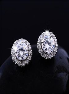 New Arrival Friends 18K White Gold Plated Earings Big Diamond Earrings for Women White Zircon Earrings5378348