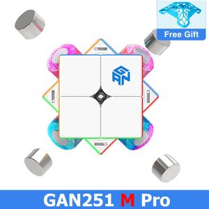 Gan 251 M Pro 2x2 Magnetgeschwindigkeit Würfel Professionell Gan Cube 251 m Luft Gan 251 Sprungwürfel -Puzzle Gan251 Druckentlastungsspielzeug 240428