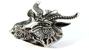 In tutto il mms uomo anello gioiello vite satana adorazione baphomet aries aries zodiac di capra di capra anello motociclista di corno wicca star baphomet ring185w9498729