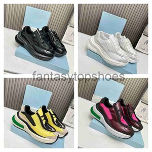 Praddas Pada Prax Prd New Designer Sneaker Casual Calfskin Shoes Sneakers Cycling Fabric and Suede Elements Adorn Shiny Leather Sneakers Soprts Running Shoe