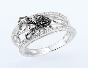 S983 Modeschmuck schwarzer Spinnenring Zirkon Diamantringe 7988808