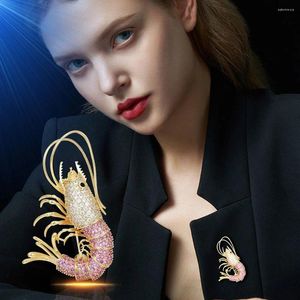 Brooches Temperament Elegant Design Sense Lobster Brooch Female Shining Full Of Luxury Animal Banquet Costume Decorative Gift