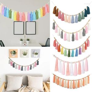 Dekorativa figurer flickor sovrum vägg dekoration tillbehör regnbåge colortassel banner bröllop baby shower födelsedagsfest hängande dekor