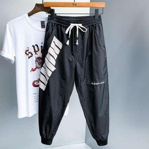 Summer Jog Ultra-Thin Ice Silk Workwear With Ankle Guards Men's Trend Loose Street Basketball Sports Casual Mens Joggers Pants Drawstring Slim